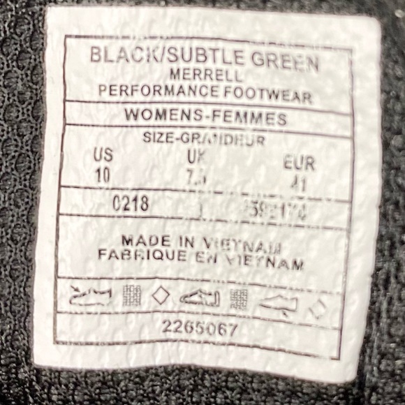 Merrell Black/Grey/Subtle Green Sneakers - Picture 8 of 8